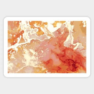 Liquid Red Gold Luxury Marble Shapes Geometric Abstract Pattern Sticker